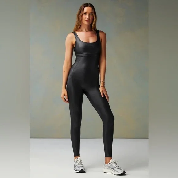 Khloe Kardashian X Fabletics Motion365+ Shine Jumpsuit Black Size XS NWT